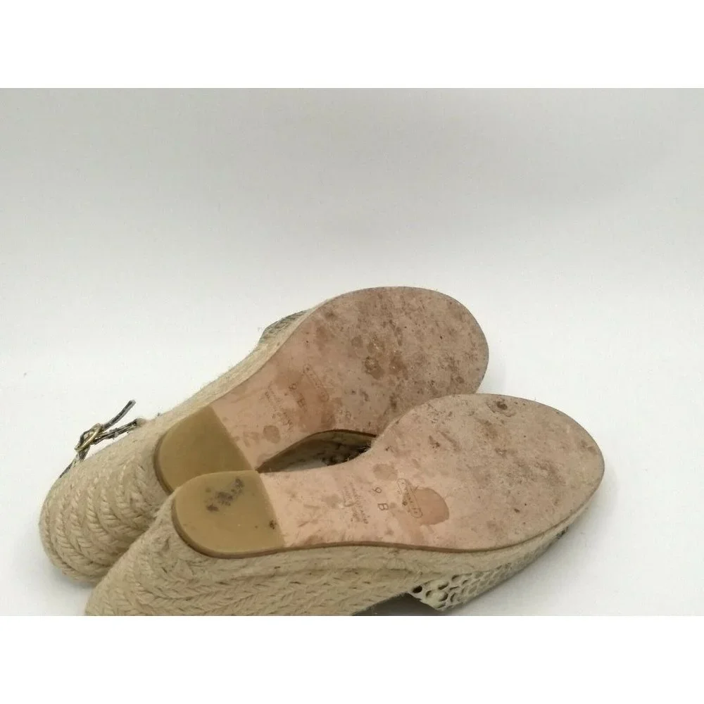 Coach Mirabelle Snakeskin Espadrille Wedge Sandals Women’s 9B